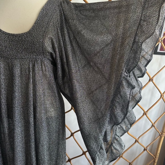 Rare Vintage 70s Lurex Angel Wing Dress - Picture 4 of 7